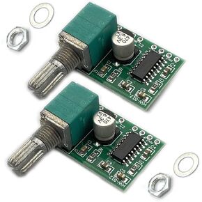 Kiro&Seeu 2PCS PAM8403 3W Stereo Audio Power Amplifier Board Module Super Mini DC 5V with Volume Control Potentionmeter Dual-Channel(AM8403-MD-2P)
