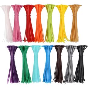 700 Pcs Mixed Colored Zip Ties, 4 Inch Multicolor Self-Locking Nylon Cable Ties 14 Colorful Plastic Resistant Wire Ties for Home Office Garden Garage Workshop