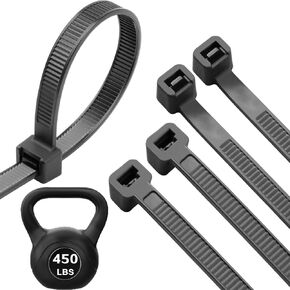 50 قطعة من أربطة الرمز البريدي مقاس 20 بوصة بقوة 450 رطلًا وقوة الشد شديدة التحمل ومقاومة للأشعة فوق البنفسجية مع أربطة عنق من النايلون ذاتية القفل للأماكن الداخلية والخارجية (أسود) in Kuwait