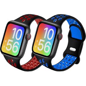 NewJourney Compatible with Kids Apple Watch Band 38/40/41mm & 42/44/45mm for Boys Girls, Breathable Soft Silicone Sport Wrist Strap Compatible with iWatch Series 9/8/7/6/5/4/3/2/1/SE