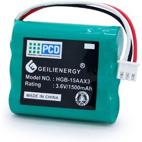 GEILIENERGY 3.6V 1500mAh BTR2260B SDCP-H332 Replacement Battery Compatible for Huawei HGB-15AAX3 Cordless Phone(1 Pack)
