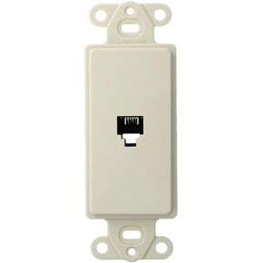 Leviton 40649-T Decora Insert, 6P4C, Screw Terminals, Light Almond