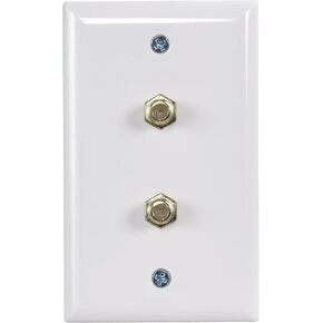 AmerTac - Zenith VW1001WJ2W Dual Coax Wallplate, White