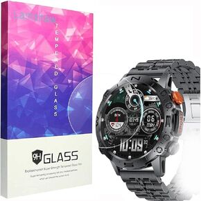 Compatible for ESFOE Military Smart Watch Screen Protector, [3 Pack] Lamshaw 9H Tempered Glass Screen Protector Film Compatible for LIGE ST19, ESFOE ST19, FOXBOX ST19 1.43" AMOLED Military Smart Watch