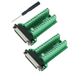 Twinklebay DB25 Breakout Connector D-sub Breakout 25 دبوس موصل أنثى مع صامولة (عبوة من 2)