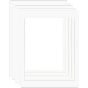 ZBEIVAN 24x36 White Picture Mats for 20x30 Pictures with Core Bevel Cut Frame Mattes - Pack of 5