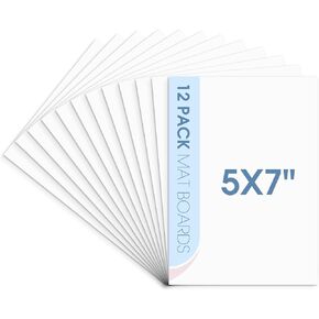 Space Art Deco, Pack of 12 12x16 Uncut White Mat Boards, Acid Free Matte Backing Boards for Pictures, Prints, Frames, Arts
