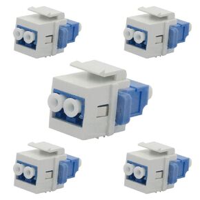 LC to LC Coupler Multimode LC Fiber Keystone Optic Duplex 10GB F/F for Wall Plates, Patch Panels, Surface Mount Boxes (5 Pack, LC)