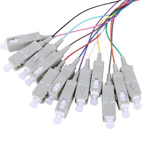 Multimode Fiber Pigtail Cable, 12-Cores SC/UPC 62.5/125 Carrier-Class Level Multimode Fiber with PVC Shell, Multimode Pigtail Optical Fiber