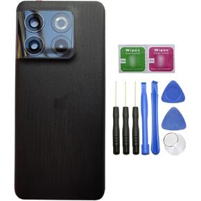 for OnePlus 10T 6.7" Rear Back Glass Door Cover Replacement for OnePlus 10T 6.7" CPH2415 CPH2413 CPH2417 2022 (10T Black)