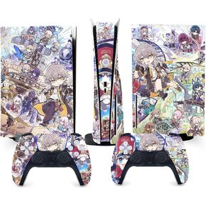 PS5 Console Skin and Controller Skin Set | Honkai Star Rail Characters | Matte Finish Vinyl Wrap Sticker Full Decal Skins | Compatible with Sony Playstation 5 Disc Edition