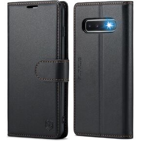 for Samsung Galaxy S10 6.1"(Non S10e,S10+) Wallet Case with RFID Blocking Credit Card Holder, PU Leather Flip Kickstand Protective Shockproof Cover Women Men for Samsung S10 Phone case(Black)