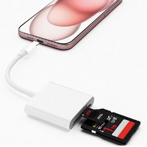 قارئ بطاقة SD USB C لجهاز iPhone iPad، [معتمد من MFi] نوع C Micro SD Card Viewer TF بطاقة ذاكرة التصوير الفوتوغرافي محول بطاقة ذاكرة كاميرا Trail لهاتف iPhone Pro Max، Pro، Plus، iPad، Galaxy، Pixel