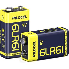 9V Batteries, 9 Volt Alkaline Battery, Long-Lasting 9V Battery for Smoke Detector, 10-Year Shelf Life, 2 Count in Kuwait