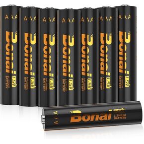 BONAI AAA Lithium Batteries, 1.5V 1200mAh Longest Lasting Triple AAA Batteries - Ultimate Power for High Drain Devices, Non-Rechargeable (8 Pack)