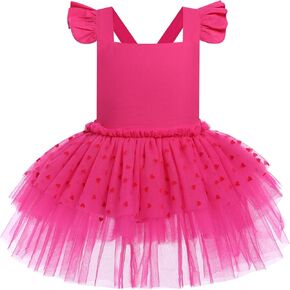 IDOPIP Baby Girls Tutu Dress Summer Sleeveless Backless Princess Birthday Party Dresses Ruffle Tulle Bowknot Romper Sundress