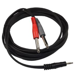 HQRP 10 ft Balanced 1/8 Inch (3.5mm) TRS to Unbalanced Dual 1/4 Inch (6.35mm) TS Cable for Speakers, CD players, MP3 Players, Walkmans and M-Audio Studiophile Series BX5a Speakers