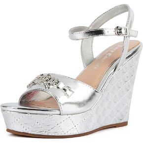 Juicy Couture Women's Wedge Sandals Featuring an Open Toe and Chic Stylish Buckle Detail on Platform
