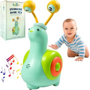 Baby Crawling Toys, Musical Snail Baby Toy, Infant Tummy Time Development Crawling Toys for Babies 6-12 Months, Learning Crawl and Walking Toddler Birthday Gift for 6-36 Month Boy Girl
