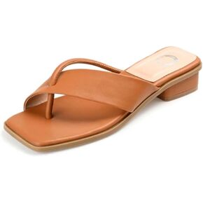 Journee Collection Womens Mina Tru Comfort Foam Flip Flop Low Block Heel Sandals