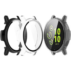 Compatible with Garmin Vivoactive 5 Watch Case Cover, Replacement PC Protective Case Full Cover Built-in HD Tempered Glass Screen Protector for Garmin Vivoactive 5 Smart Watch (6-Pack)