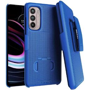 for Motorola G 5G (2022) Case with Belt Clip Holster, Kickstand Slim Cover Phone Case for Moto G 5G (2022) - Black