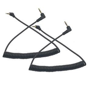 Seadream Coiled 2.5mm to 3.5mm Aux Cable 2Pack 90 Degree Right Angle 3.5mm Male to 2.5mm Male Coiled AUX Audio Cable Cord Black