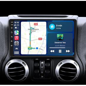 5G WiFi 8 Core Car Radio for Jeep Wrangler JK Compass with Carplay/Andriod Auto 10.1" HD Touchscreen Head Unit with Bluetooth GPS, FM, AHD Backup Camera 4+32GB
