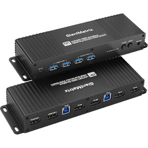 HDMI KVM Switch 2 شاشات 2 أجهزة كمبيوتر EDID، HDMI KVM Switches شاشة مزدوجة مع مفتاح التشغيل السريع، (تشمل جميع الكابلات) in Kuwait