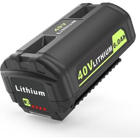 6.0Ah Battery Replace for Ryobi 40V Lithium-Ion Battery 6.0Ah OP4040 OP4050A OP40602 OP40201 Compatible with Ryobi 40-Volt Cordless Power Tools and 40V Battery Chargers