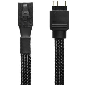 CRJ 4-Pin RGB Lighting Splitter Cable for Corsair - 6-inch (15cm), Black Sleeved - 2-Way Splitter for Corsair iCUE RGB Lighting System