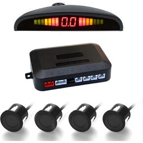 Parking Sensor for Cars,Backup Reverse Parking Sensor Kit with LED Display+Buzzer Alert+4Pcs Sensors for Car and Truck(Black)