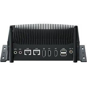 Fanless PC RS232/RS422/RS485 COM, Micro PC Core i7-10810U, 32GB DDR4 RAM, 1TB SSD, Dual HD+DP Triple Display, 2RS232 COM, 2RJ45 LAN, 6USB, GPIO, Dual Band WiFi, BT4.2, Support Windows 10/Linux/Ubuntu