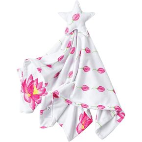 Malabar Baby Lovey Security Baby Blanket, 16 X 16 inch with Soft Plush Star on Top, Baby Toddler Towel Blanket, Under The Sea