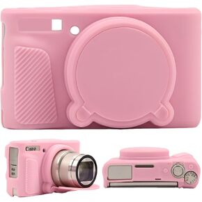 Soft Silicone Case .for Canon PowerShot SX740/SX730 HS Camera. Soft Silicone Protective Bag Removable Lens Cover, Anti-Scratch Slim Fit Lightweight Protective Case（Pink）