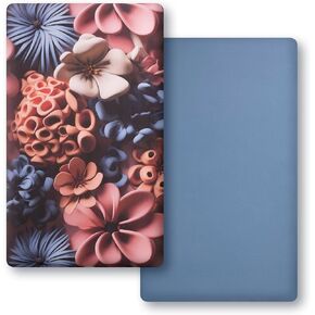 Organic Crib Sheet - 100% Cotton Baby Crib Sheets - Standard Crib Mattress Sheet (52 x 28 in) - Fitted Crib Sheets Girl Boy Neutral - Toddler Bed Sheets (3D Flower Blue)