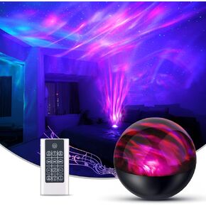 Galaxy Projector for Bedroom,Star Projector Night Light for Kids with White Noise and Bluetooth Music Speaker, Aurora Projector Remote Control & Timing Sky Starry Projector,Party,Home (White)