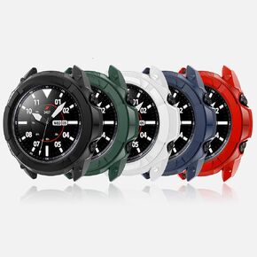 Compatible with Samsung Galaxy Watch 3 Case 45mm, Full Edge Case with Bezel Ring Protector Cover Case Frame for Galaxy Watch 3 SM-R840 (Black&White&Red&Blue&Green, Watch3 45mm)