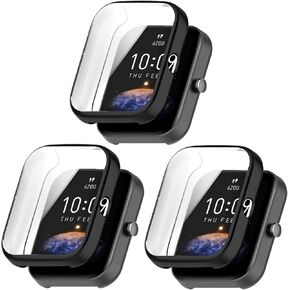 FitTurn Screen Protector Case for Amazfit Bip 3/Bip 3 Pro Watch TPU Slim Case Cover [Plating Metal Color Frame] [3D Full Coverage] Shell Protective for Bip 3/Bip 3 Pro SmartWatch (Seven Colours)