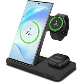 MMOBIEL Wireless Charging Station for Samsung – 3 in 1 Wireless Charger Stand for MagSafe Samsung Galaxy S24 / S23 / S22 Series, Galaxy Watch 6/5 / 4, Galaxy Buds – Wireless Fast Charging Dock