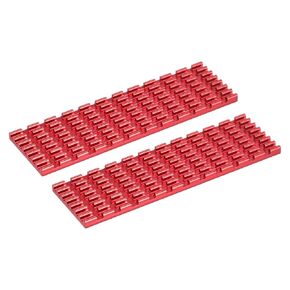 MECCANIXITY 2 Pack M.2 SSD Heatsink Cooler with Thermal Pad Alloy Aluminum Cooling Sink for PC, 70x22x3mm, Red