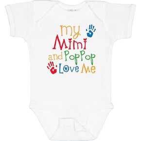 inktastic Mimi and PopPop Love Me Baby Bodysuit