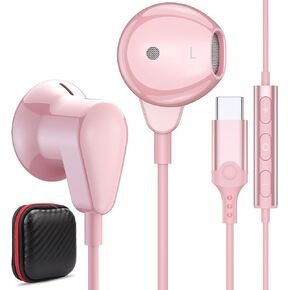 USB C Headphones for Galaxy S24 S23 S22 A54 A53 Z Fold 5 6, USB Type C Earphones with Microphone Android Wired Earbuds DAC Noise Canceling Headset for Samsung S21 Plus S20 FE Tab S9 S8 Pixel 8 7 Pro