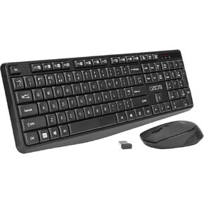 Wireless Keyboard and Mouse 2.4GHz USB Cordless Combo Portable Full-size Key Board Adjustable DPI Mini Mice compatible with PC iMac Macbook surface Laptop Tablet Resberry Pi with USB-A
