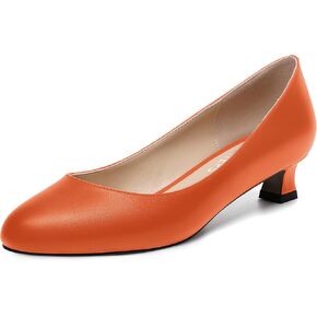 Womens Dating Matte Slip On Round Toe Dress Spool Low Heel Pumps Shoes 1.5 Inch