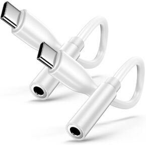 Samsung S24 Ultra Type C to 3.5mm Headphone Jack Adapter,2Pack USB C to Aux Male to Female Nylon Dongle Cable Audio Adapter for Samsung Galaxy A15/A35/A54/S23/S22/S21/S20/S10/A55/iPhone 15/Pixel 8a/7