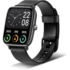 Smart Watch for Men Women with Bluetooth Call, Built-in Alexa for iOS&Android, 1.8"" HD Fitness Tracker, Heart Rate SpO2 Sleep, Medium, Black
