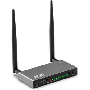 AIMIBO Wireless HDMI Receiver, 1 TX to 8 RXs, 5.8G Antenna, with KVM, IR Remote & Loop-Out Functions, 656FT/200M Long Range, Extra Receiver Need Pair with TX for First Using