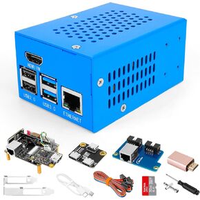 PiKVM BliKVM V3 Hat Kit for Raspberry Pi 4B - Open Source Remote Management Solution with ATX Control, HDMI Capture, PoE, OLED Display & Metal Enclosure