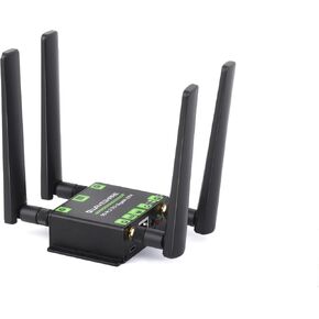 Waveshare RM520N-GL 5G M.2 to Gigabit Ethernet Converter, 5G M.2 to USB3.1, Aluminum Alloy Case, Wall-Mount Support, Quad Antennas, Onboard M.2 Key B Interface, USB3.1 Port